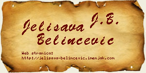 Jelisava Belinčević vizit kartica